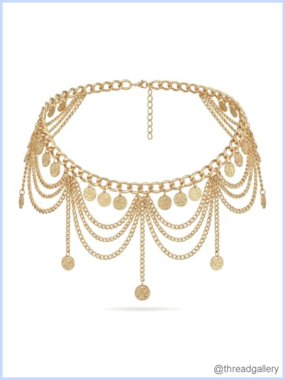Alloy Tassel Coin Pendant Waist Chain Adjustable Body Jewelry